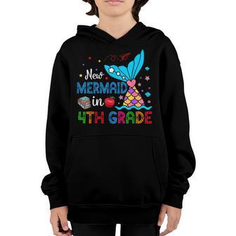 New Mermaid In 4Th Grade Matching Mermaid Lover Student Kids Youth Hoodie - Thegiftio UK