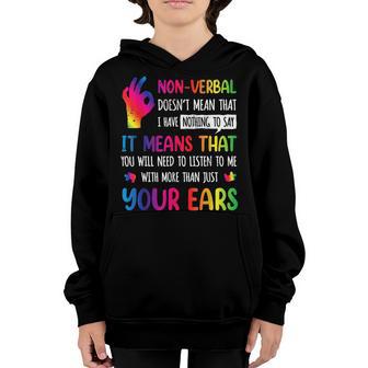 Nonverbal Autism Awareness Neurodiversity Kids Acceptance Youth Hoodie - Thegiftio UK
