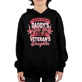 Not Just A Daddys Little Girl Im A Veterans Daughter Graphic Design Printed Casual Daily Basic Youth Hoodie - Thegiftio UK