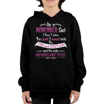 November Girl Sweet But Crazy Funny Birthday Graphic Design Printed Casual Daily Basic Youth Hoodie - Thegiftio UK