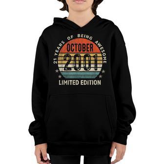 October 2001 21 Year Old Gifts Men Boy Vintage 21St Birthday Youth Hoodie - Thegiftio UK