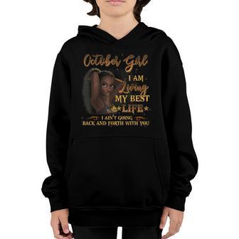 October Girl Black Woman A Queen Was Born In October V2 Youth Hoodie - Thegiftio UK