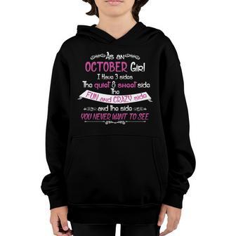 October Girl Sweet But Crazy Funny Birthday Graphic Design Printed Casual Daily Basic Youth Hoodie - Thegiftio UK