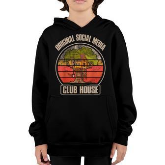 Old School Social Media Network Funny Treehouse Youth Hoodie - Thegiftio UK