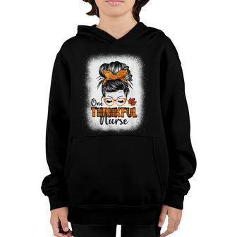 One Thankful Nurse Girl Thanksgiving Day Youth Hoodie - Thegiftio UK