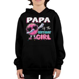 Papa Of The Birthday Girl Donut Matching Family Youth Hoodie - Thegiftio UK