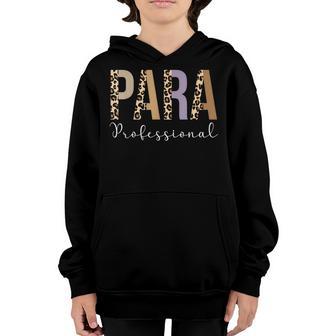 Paraprofessional Life Leopard 100 Day | Last Day Of School Youth Hoodie - Thegiftio UK