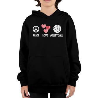 Peace Love Volleyball Player Volleyball Coach Unisex Kid Gift Graphic Design Printed Casual Daily Basic Youth Hoodie - Thegiftio UK