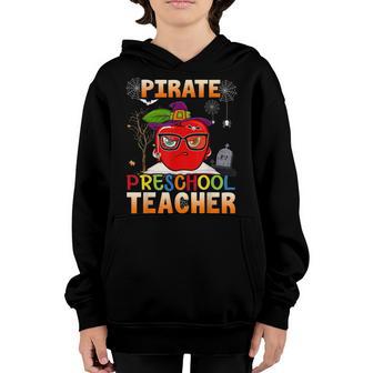 Pirate Preschool Teacher For Halloween Funny Pirate Day Youth Hoodie - Thegiftio UK