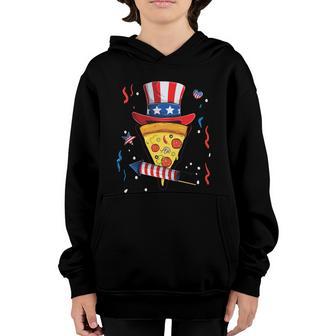 Pizza Us Flag Hat 4Th Of July Firecracker Kid Food Patriotic Cool Gift Youth Hoodie - Thegiftio UK