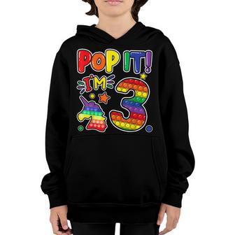 Pop It 3Rd Birthday Girls Boys 3 Years Old Fidget Youth Hoodie - Thegiftio UK