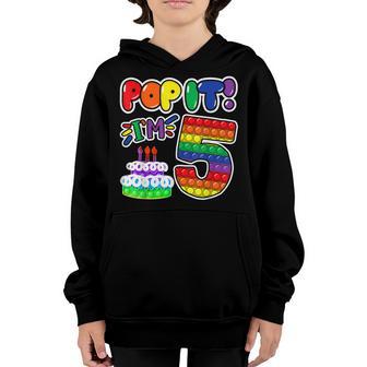 Pop It 5Th Birthday Girls Boys 5 Years Old Fidget Youth Hoodie - Thegiftio UK