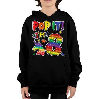 Pop It 8Th Birthday Girls Boys 8 Years Old Fidget Youth Hoodie - Thegiftio UK