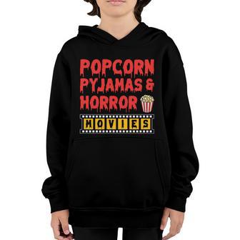 Popcorn Pajamas And Horror Movies Graphic Plus Size Premium Shirt For Boy Girl Youth Hoodie - Thegiftio UK