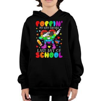 Poppin My Way Through Last Day Of School 2022 Dabbing Youth Hoodie - Thegiftio UK