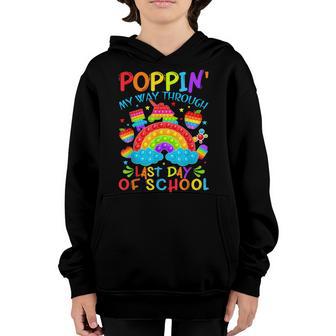 Popping My Way Through Last Day Of School Pop It Youth Hoodie - Thegiftio UK
