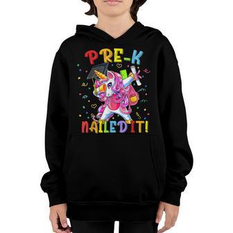 Pre-K Graduation Class Of 2022 Dabbing Unicorn Nailed It Youth Hoodie - Thegiftio UK