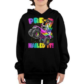 Pre-K Nailed It Unicorn Monster Truck Graduation Cap Youth Hoodie - Thegiftio UK