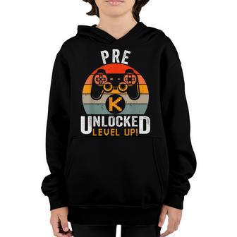 Pre-K Unlocked Level Up Gamer Retro Vintage Video Game Youth Hoodie - Thegiftio UK