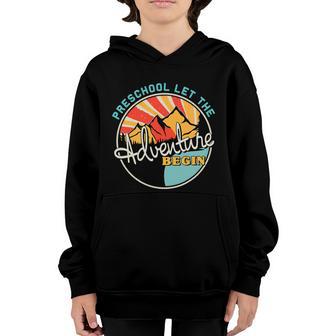 Preschool Let The Adventure Begin Retro Back To School Youth Hoodie - Thegiftio UK