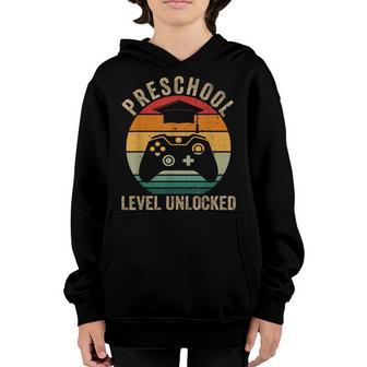 Preschool Level Unlocked Vintage Back To School Video Gamer Youth Hoodie - Thegiftio UK