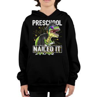 Preschool Nailed It T Rex Dinosaur Graduation Cap Gown Gifts Youth Hoodie - Thegiftio UK