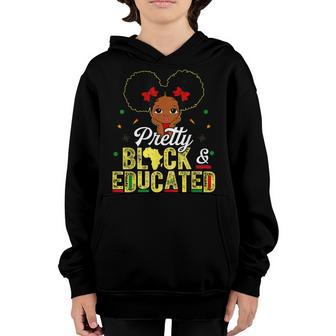 Pretty Black And Educated I Am The Strong African Queen Girl V2 Youth Hoodie - Thegiftio UK