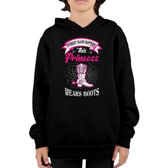 Princess Cowboy Boots Western Cowgirl Girls Funny Meaningful Gift Graphic Design Printed Casual Daily Basic Youth Hoodie - Thegiftio UK