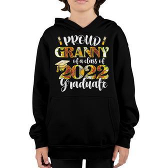 Proud Floral Granny Of A Class Of 2022 Graduate Graduation Youth Hoodie - Thegiftio UK
