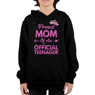 Proud Mom Official Nager 13Th Birthday 13 Year Old Girls Youth Hoodie - Thegiftio UK