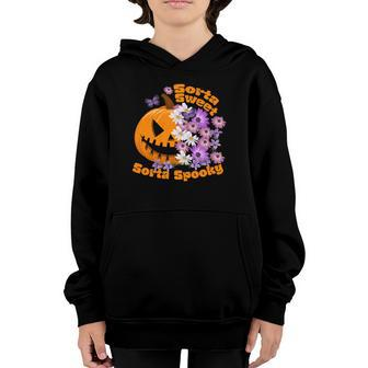 Pumpkin Daisy Sorta Sweet Sorta Spooky Halloween Youth Hoodie - Seseable