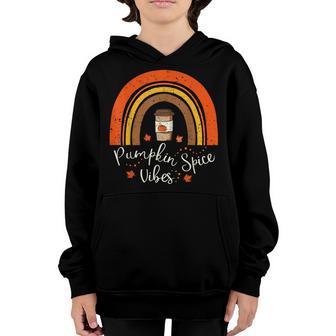 Pumpkin Spice Vibes Boho Rainbow Thanksgiving Youth Hoodie - Thegiftio UK