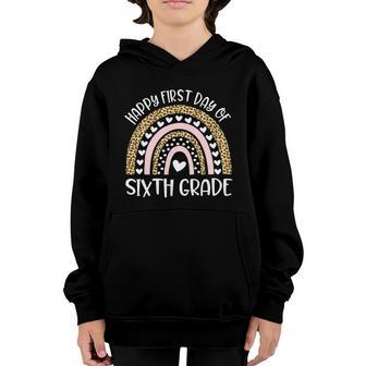 Rainbow Back To School Happy First Day Of Sixth Grade Youth Hoodie - Thegiftio UK