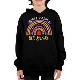 Rainbow Happy First Day 8Th Grade Back To School Teacher Youth Hoodie - Thegiftio UK