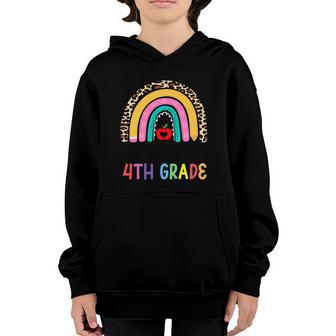 Rainbow Hello 4Th Grade Leopard Back To School Graphic Design Printed Casual Daily Basic Youth Hoodie - Thegiftio UK