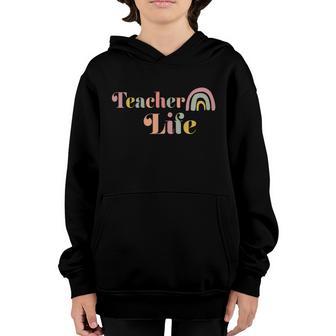 Rainbow Teacher Life Funny Back To School Youth Hoodie - Thegiftio UK