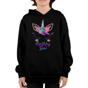 Rainbow Unicorn Birthday Funny Gift Birthday Girl Outfit Graphic Design Printed Casual Daily Basic Youth Hoodie - Thegiftio UK