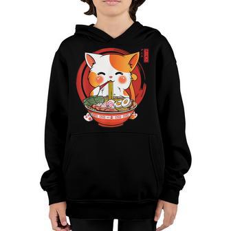 Ramen Cat Kawaii Anime Japanese Food Girls Nager Youth Hoodie - Thegiftio UK