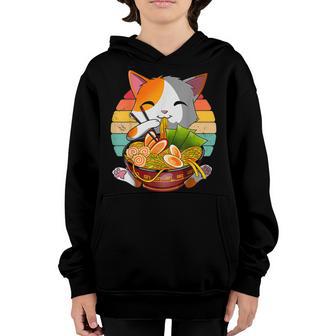 Ramen Cat Kawaii Anime Japanese Food Girls Official Nager V3 Youth Hoodie - Thegiftio UK