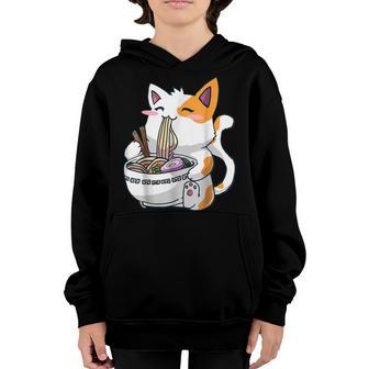 Ramen Cat Kawaii Anime Japanese Food Girls Official Nager V6 Youth Hoodie - Thegiftio UK