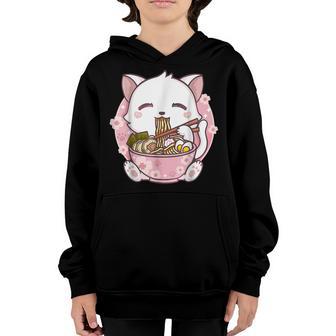 Ramen Cat Kawaii Anime Japanese Food Girls Official Nager Youth Hoodie - Thegiftio UK
