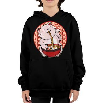Ramen Cat Kawaii Anime Japanese Food Merch Gifts Girls Ns Youth Hoodie - Thegiftio UK