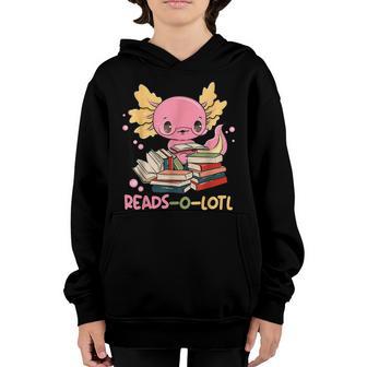 Readsolotl Read Book Axolotl Funny Reading Gift Girls Ns Youth Hoodie - Thegiftio UK