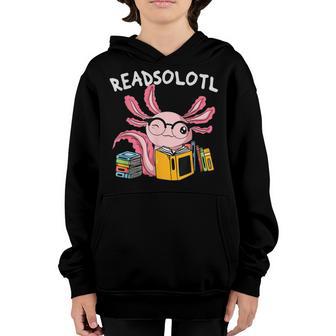 Readsolotl Read Book Axolotl Reading Books Lizard Gift Girls Youth Hoodie - Thegiftio UK