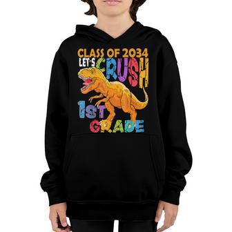 Ready Crush 1St Grade Dinosaur First Back To School Kid Boy Youth Hoodie - Thegiftio UK