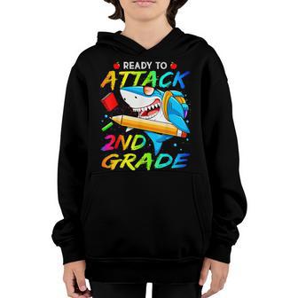 Ready To Attack 2Nd Grade Shark Back To First Day Of School Youth Hoodie - Thegiftio UK