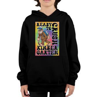 Ready To Crush Kindergarten Bigfoot Back To School Tie Dye Gift Graphic Design Printed Casual Daily Basic Youth Hoodie - Thegiftio UK