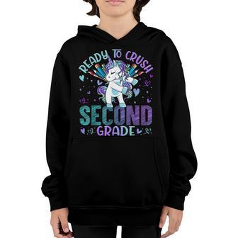Ready To Crush Second 2Nd Grade Back To School Unicorn Kids Youth Hoodie - Seseable