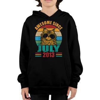 Retro Awesome Since July 2013 9Th Birthday 9 Years Old Youth Hoodie - Seseable