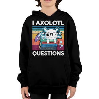Retro Axolotl Funny I Axolotl Questions Kids Boys Girls Youth Hoodie - Thegiftio UK